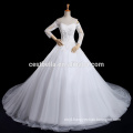 Long Sleeve Long Train Sweetheart Neckline Lace wedding dress ball gown